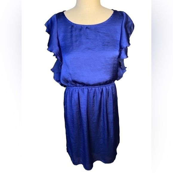 NY Collection Royal Blue Dress Size L - Picture 1 of 6